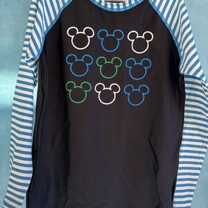 Hanna Andersson Black Rashguard with Blue and Green Accents